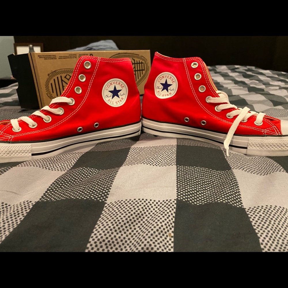 New In Box Red Converse Hightops